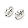 Oval with Flower Tibetan Style Alloy Beads TIBEB-1199-AS-LF-1