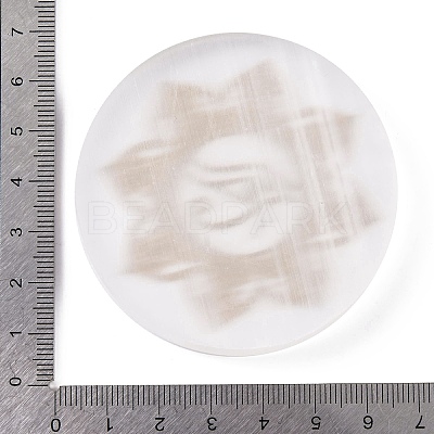Flat Round Natural Selenite Slice Coasters DJEW-C015-02B-1