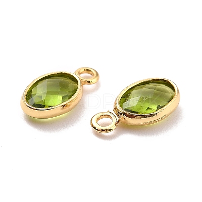 Eco-Friendly Brass with Glass Pendants KK-K268-01V-1