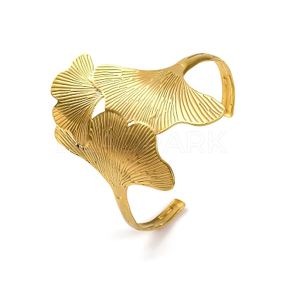 304 Stainless Steel Open Cuff Bangles BJEW-K264-01G-02-1