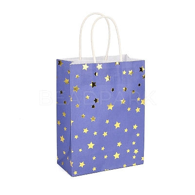 Gold Stamping Star Paper Gift Bags with Handles TH-CBA170C-06-1