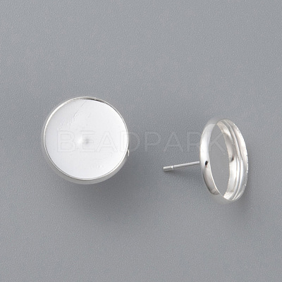 304 Stainless Steel Stud Earring Settings STAS-K131-E-01S-1