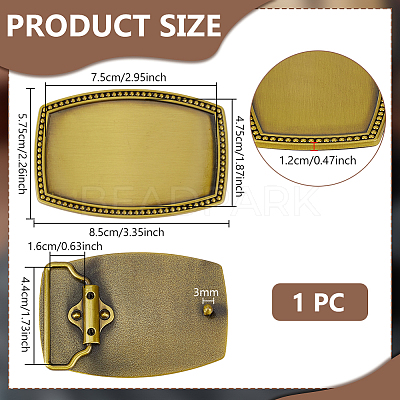 1Pc Alloy Belt Buckles FIND-BC0014-29B-AB-1