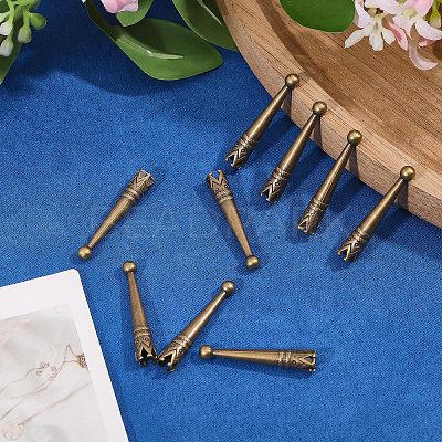 12Pcs Zinc Alloy Cord End FIND-CA0011-78AB-1