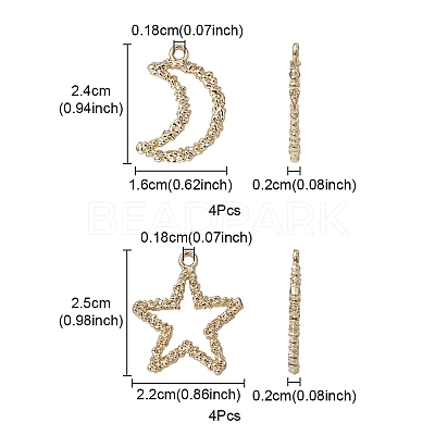8Pcs 2 Styles Alloy Pendants FIND-YW0003-61-1