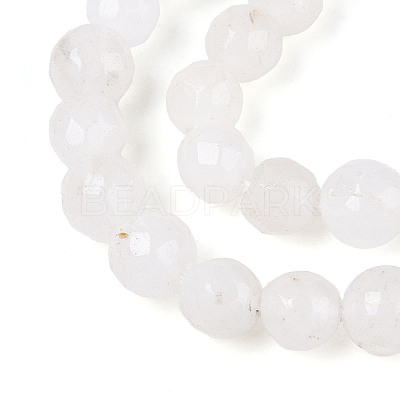 Dyed Natural White Jade Beads Strands G-T139-6mm-60-26-1