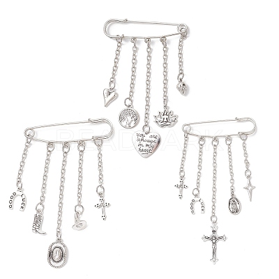 3Pcs Alloy Charms Kilt Pins Brooch JEWB-BR00196-1