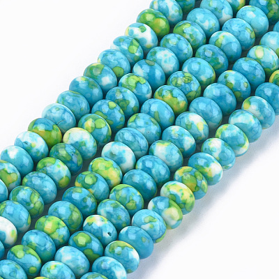 Synthetic Ocean White Jade Beads Strands TURQ-T002-01E-1