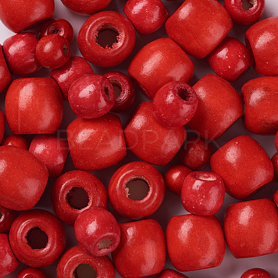 150Pcs 3 Styles Natural Wood Beads WOOD-TA0001-51-1