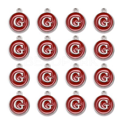 Platinum Plated Alloy Enamel Charms X-ENAM-S118-03G-P-1