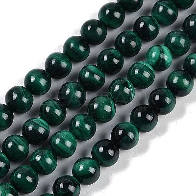 Natural Malachite Beads Strands G-F461-05-8mm-1