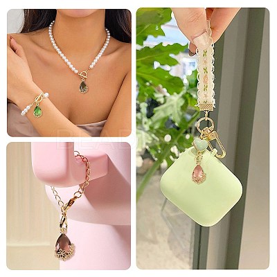 Transparent Glass Pendants GLAA-FZ0001-02G-1