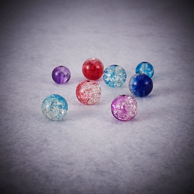 150Pcs 5 Styles Baking Paint Crackle Glass Bead Strands CCG-SZ0001-07-1