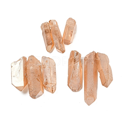 Electroplated Natural Quartz Crystal Graduated Beads Strands G-P315-A13-1
