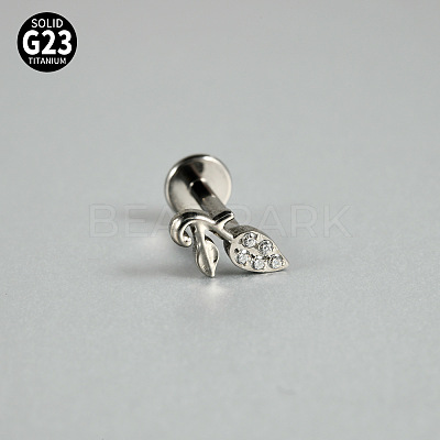 G23 Titanium Micro Pave Cubic Zirconia Cartilage Earrings WG0CACB-11-1