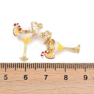 Brass Enamel Pendants X-KK-B157-20G-01-1