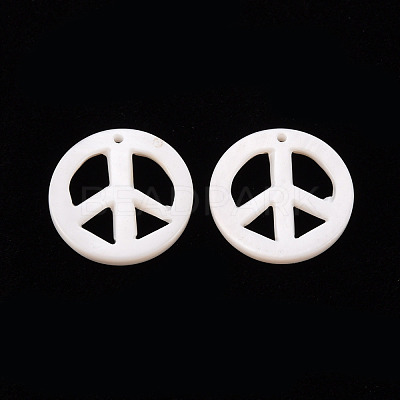 Natural Freshwater Shell Pendants SHEL-T018-15A-1