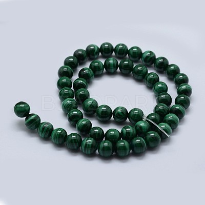 Natural Malachite Beads Strands G-F571-27A1-10mm-1