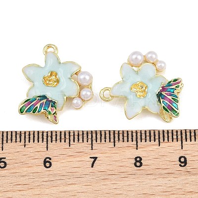 Alloy & Enamel & ABS Plastic Pearl Pendants PL-CBA415D-36G-1