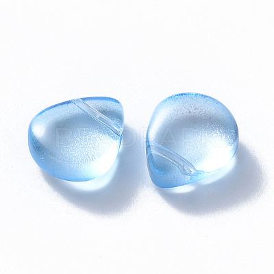 Transparent Spray Painted Glass Beads GLAA-T016-29C-1