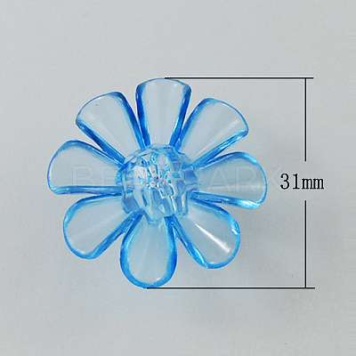 Garment Findings Transparent Acrylic Flower Sewing Shank Buttons X-TACR-R18-M-1