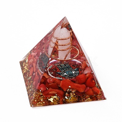 Resin Orgonite Pyramid Home Display Decorations G-PW0004-56A-02-1