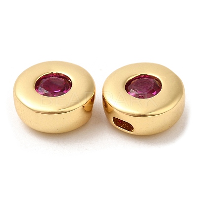 Brass Micro Pave Cubic Zirconia Beads ZIRC-Q202-18G-02-1