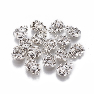 Tibetan Style Zinc Alloy Lucky Kitten Charms PALLOY-ZN63199-AS-1