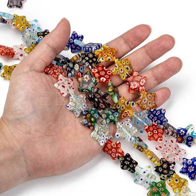 Star Handmade Millefiori Glass Beads Strands LK-R004-78-1