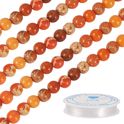 DIY Natural Regalite/Imperial Jasper/Sea Sediment Jasper Beads Bracelets Making KIts DIY-TA0002-69B-1