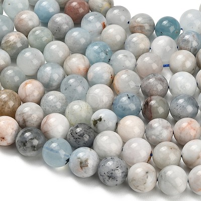 Natural Aquamarine Beads Strands G-F591-29A-12mm-02-1