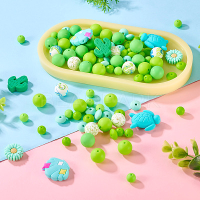 Summer Theme Food Grade Eco-Friendly Silicone Beads SIL-TA0002-72-1