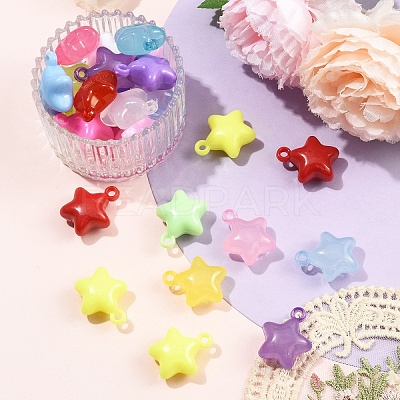 60Pcs 2 Styles Acrylic Pendants MACR-YW0004-75-1
