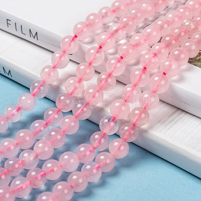 Natural  Rose Quartz Beads Strands X-G-L104-6mm-01-1