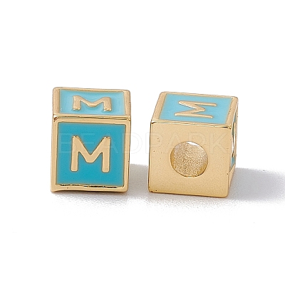 Rack Plating Brass Enamel Beads KK-B060-04G-06M-1