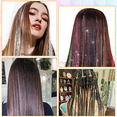 12Pcs 12 Colors Laser PET Hair Wig OHAR-SP0001-05A-1