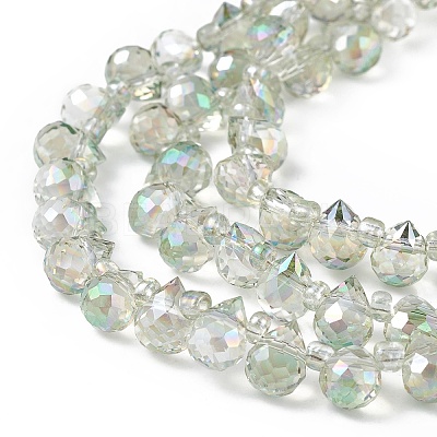 Transparent Electroplate Glass Beads Strands EGLA-F152A-FR03-1