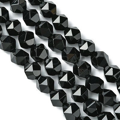 Natural Black Onyx Beads Strands G-K066-13-10mm-1
