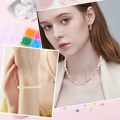 1400Pcs 28 Styles Spray Painted ABS Plastic Imitation Pearl Beads KY-SP0001-38-1