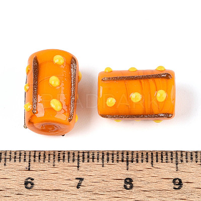 Handmade Gold Foil Glass Bumpy Beads LAMP-ZX003-12-07-1