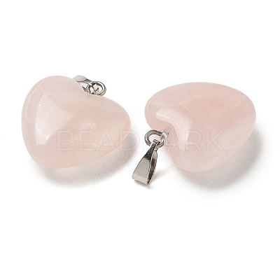 Natural Rose Quartz Pendants G-K385-03P-02-1
