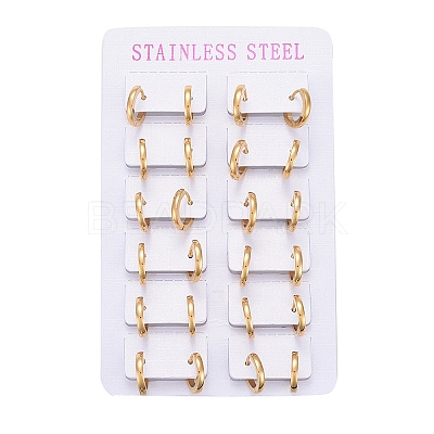 304 Stainless Steel Huggie Hoop Earrings LS-EJEW-L252-043A-G-1