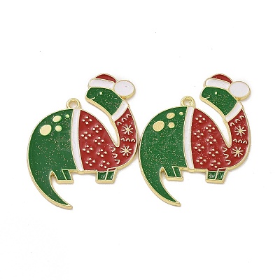 Christmas Theme Rack Plating Alloy Enamel Pendants PALLOY-O109-19LG-1