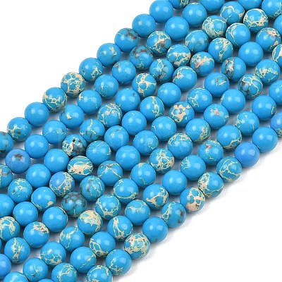 Natural Imperial Jasper Bead Strands G-P260-01-6mm-1