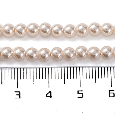 Baking Paint Pearlized Glass Pearl Round Bead Strands PEAR-H019-02A-02-1