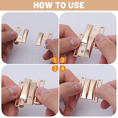 6 Pairs 3 Colors Alloy Interlocking Clasps FIND-CA0009-21-1
