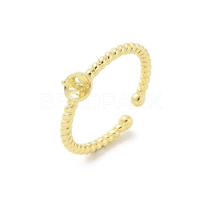 Brass Cup Peg Open Cuff Ring Settings KK-G518-02G-02-1