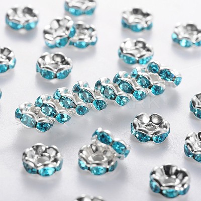 Brass Grade A Rhinestone Spacer Beads RSB028NF-13-1