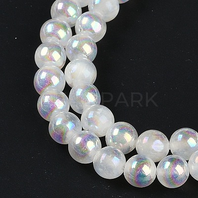 Plating Natural Selenite Beads Strands G-G120-A01-02-1