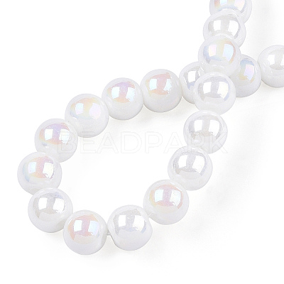 Electroplate Opaque Glass Beads Strands X-GLAA-T032-P6mm-AB02-1